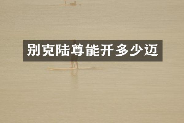 别克陆尊能开多少迈