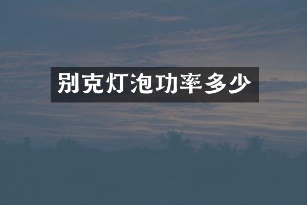 别克灯泡功率多少
