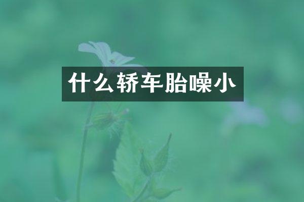 什么轿车胎噪小