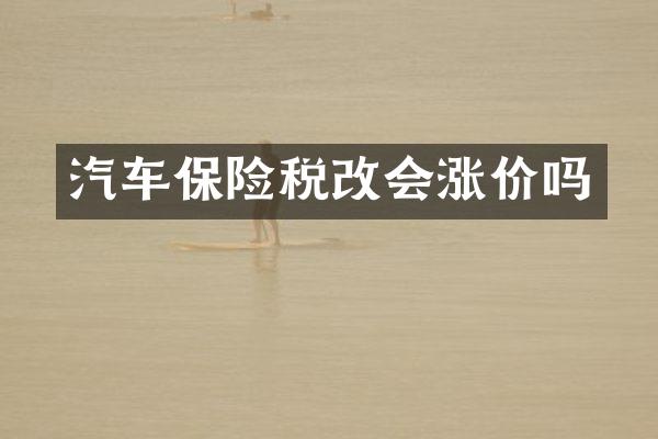 汽车保险税改会涨价吗