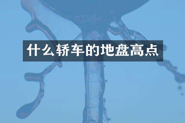 什么轿车的地盘高点