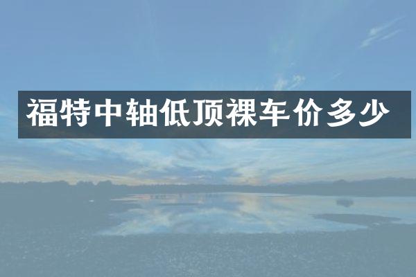 福特中轴低顶裸车价多少