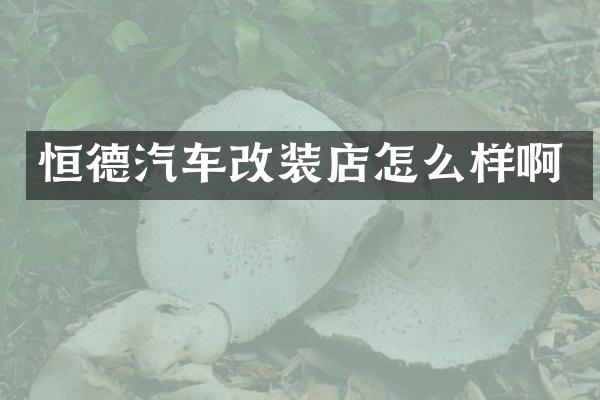 汽车改装店怎么样啊