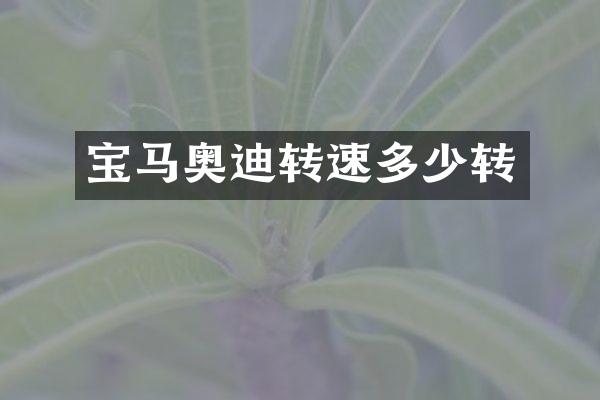 宝马奥迪转速多少转