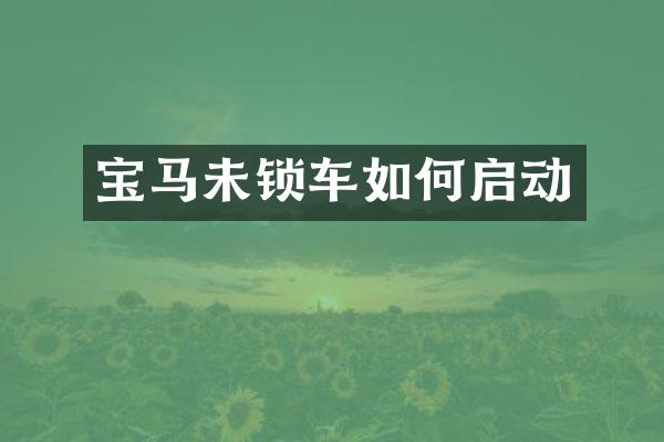 宝马未锁车如何启动
