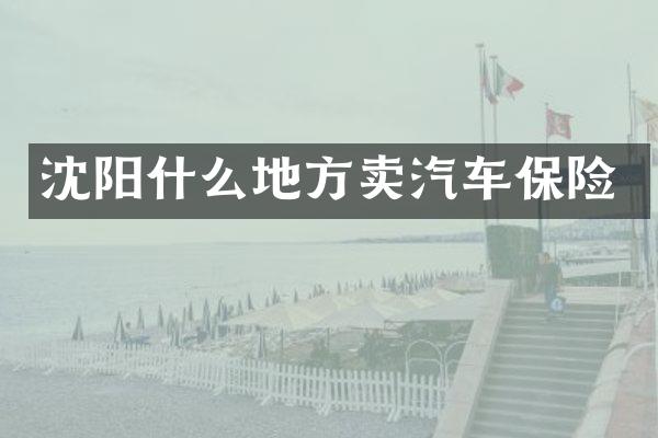 沈阳什么地方卖汽车保险