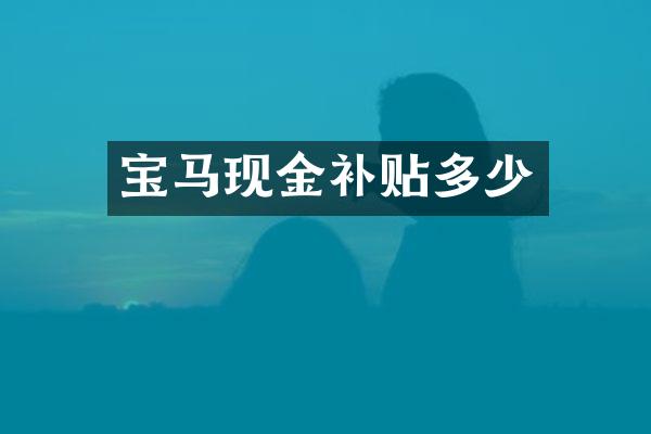 宝马现金补贴多少