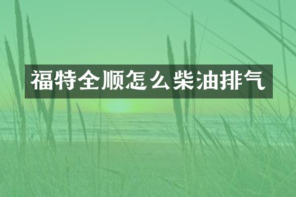 福特全顺怎么柴油排气