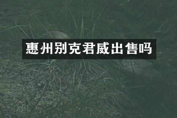 惠州别克君威出售吗