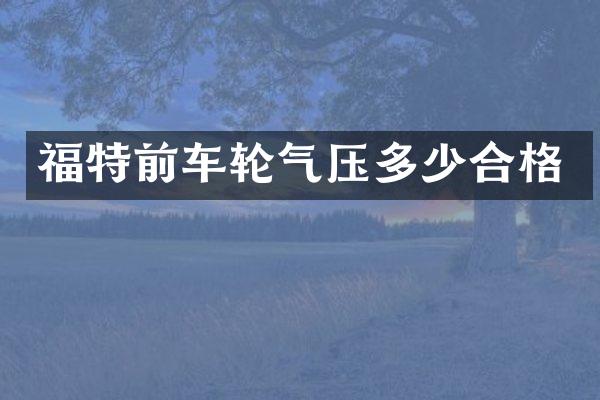 福特前车轮气压多少合格