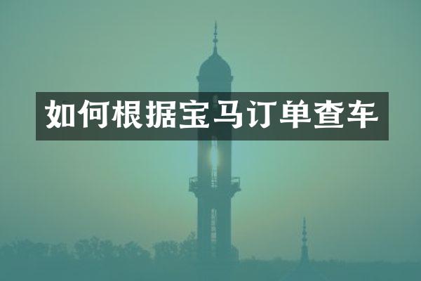 如何根据宝马订单查车