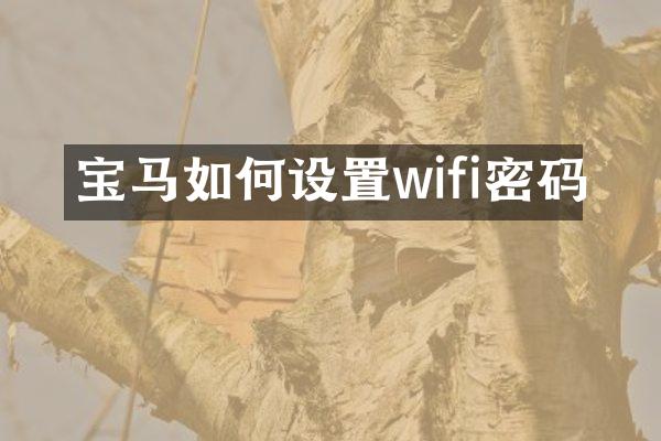 宝马如何设置wifi密码