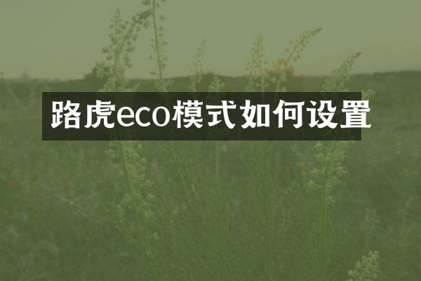 路虎eco模式如何设置