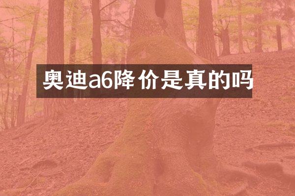 奥迪a6降价是真的吗