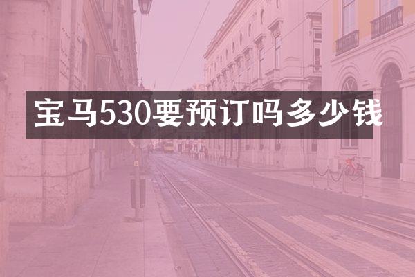宝马530要预订吗多少钱