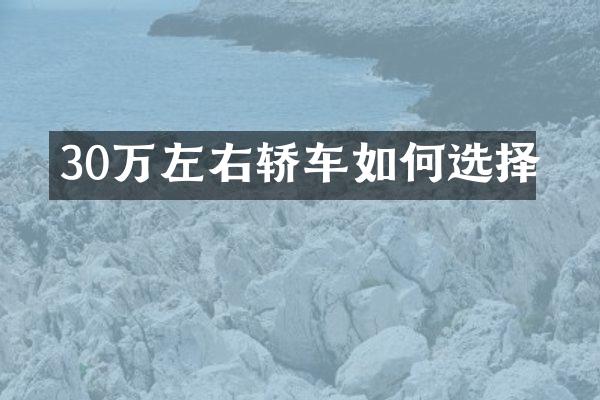 30万左右轿车如何选择