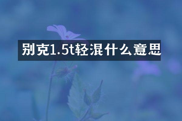 别克1.5t轻混什么意思