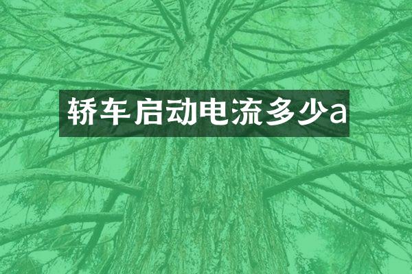 轿车启动电流多少a