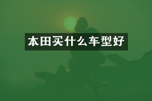 本田车型好