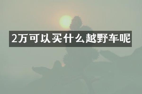 2万可以越野车呢