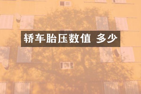 轿车胎压数值 多少