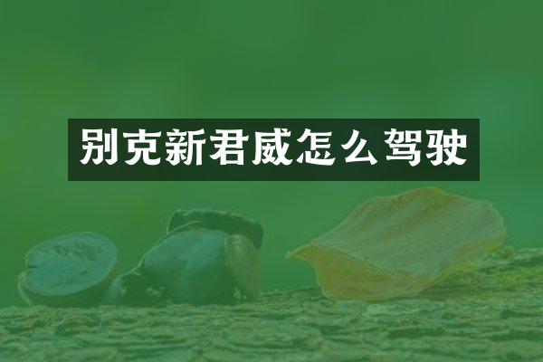 别克新君威怎么驾驶