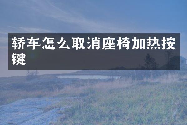轿车怎么取消座椅加热按键
