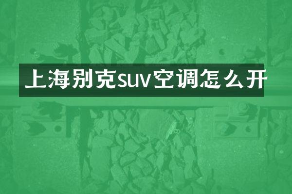 上海别克suv空调怎么开