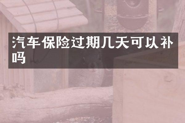 汽车保险过期几天可以补吗