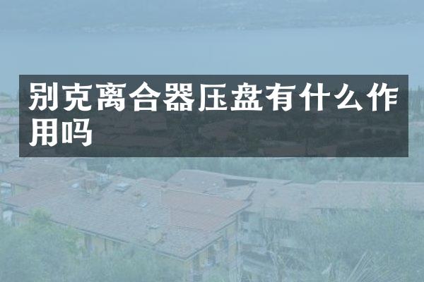 别克离合器压盘有什么作用吗