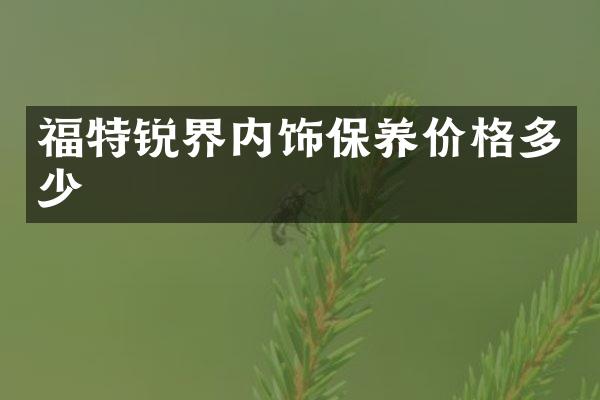 福特锐界内饰保养价格多少