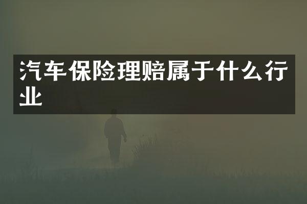 汽车保险理赔属于什么行业