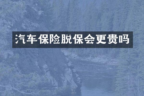 汽车保险脱保会更贵吗