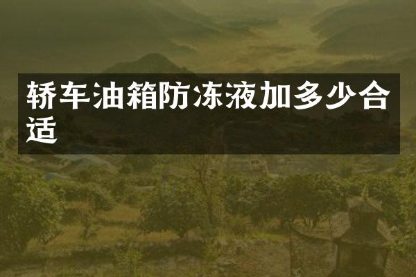 轿车油箱防冻液加多少合适