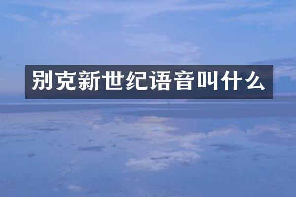 别克新世纪语音叫什么