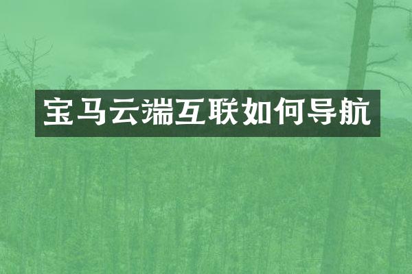 宝马云端互联如何导航