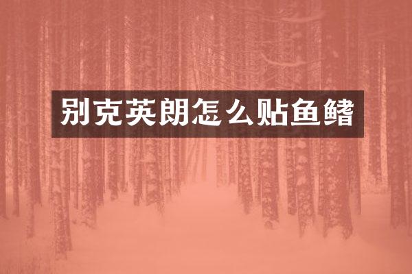 别克英朗怎么贴鱼鳍