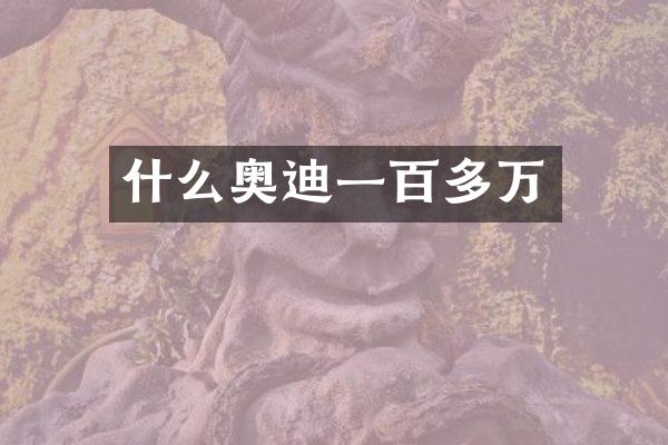 什么奥迪一百多万