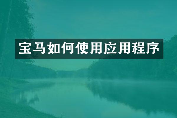 宝马如何使用应用程序