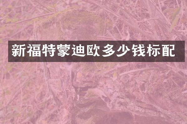 新福特蒙迪欧多少钱标配