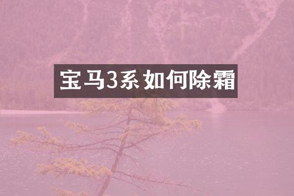 宝马3系如何除霜