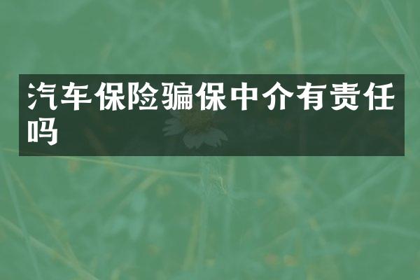 汽车保险骗保中介有责任吗