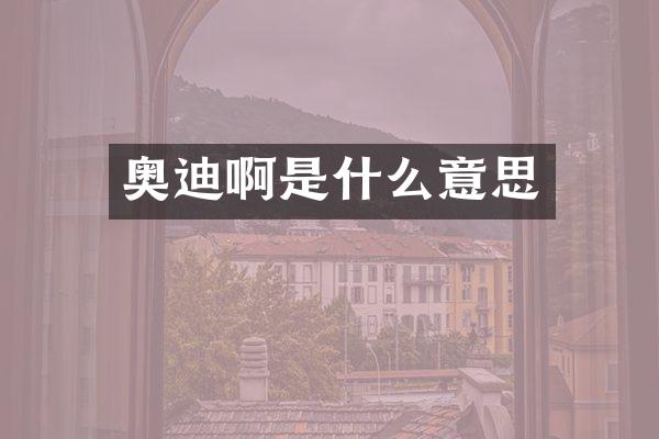 奥迪啊是什么意思