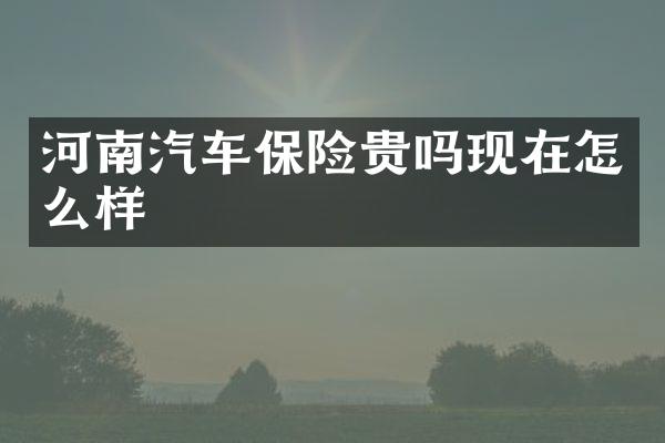 河南汽车保险贵吗现在怎么样