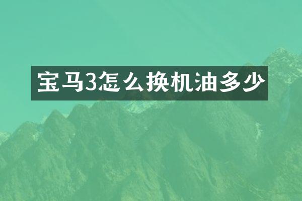 宝马3怎么换机油多少