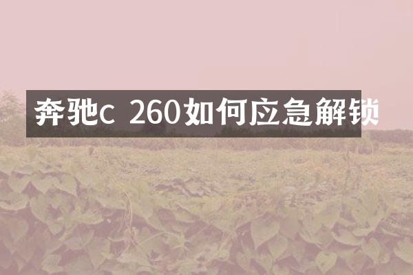 奔驰c 260如何应急解锁