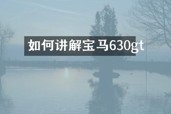 如何讲解宝马630gt