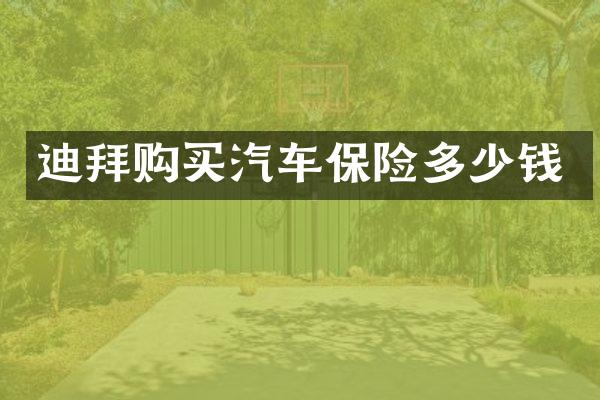 迪拜购买汽车保险多少钱