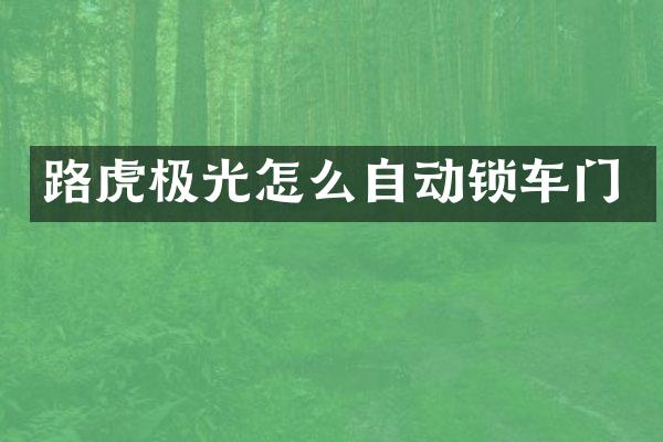 路虎极光怎么自动锁车门