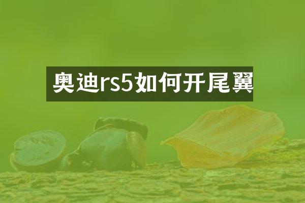 奥迪rs5如何开尾翼